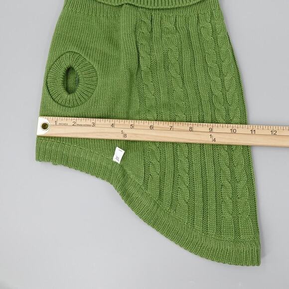 Pet Dog Sweater XL Green Cable Knit Turtleneck Christmas Holiday Winter - Picture 9 of 9